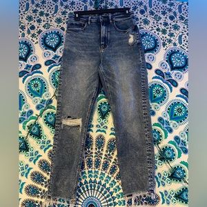 American Eagle highest rise acid wash mom jeans; size 2 short